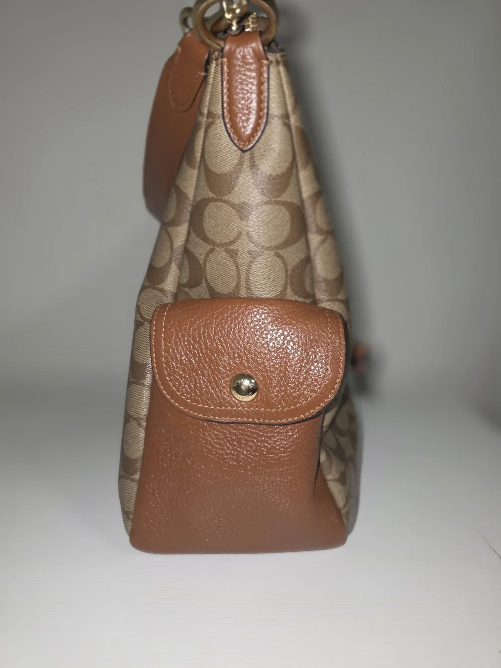 Coach Brown Signature Canvas Shoulder Bag